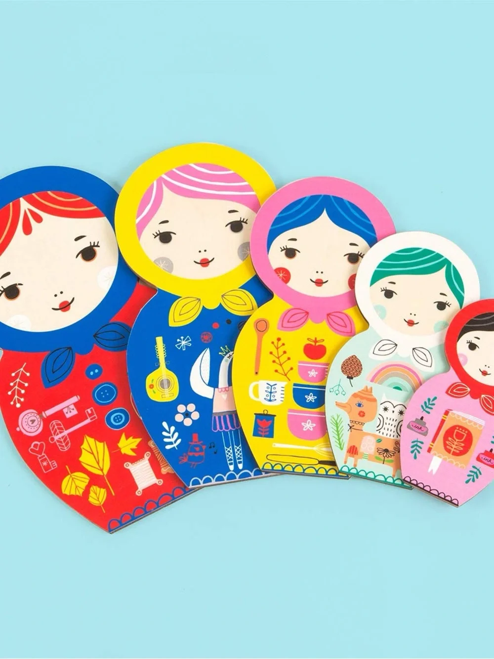 Wooden Nash’s nesting puzzle Dolls Play Set - Multicolor